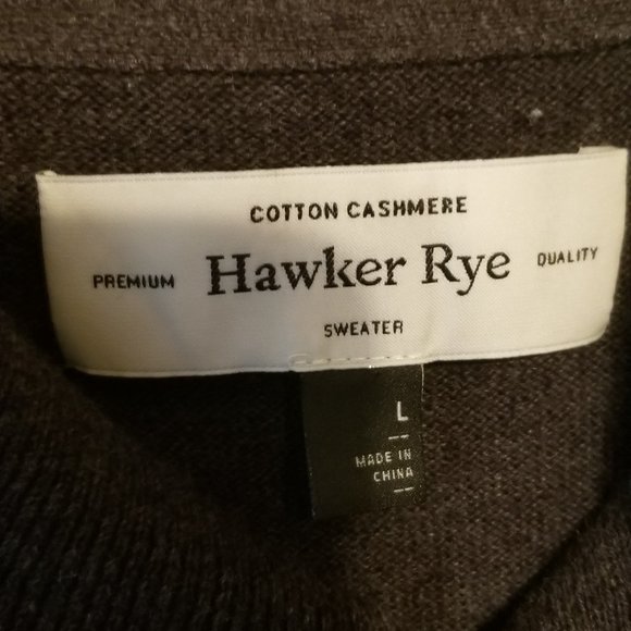 Hawker Rye Mens Hawker Rye Shawl Collar Sweater Size Large Gray - Picture 5 of 6